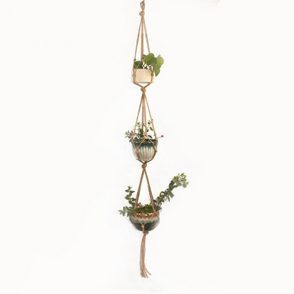 Cotton Rope Macramé Plant Hanger – Stylish Pot Suspension for Indoor and Outdoor Use