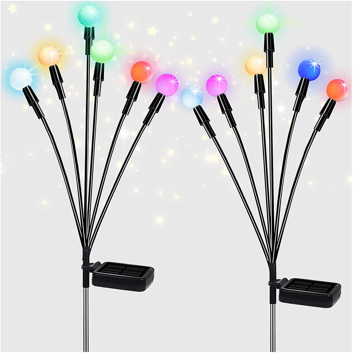 Solar LED Garden Lights with Adjustable Spheres – Waterproof Outdoor Lighting for Flower Beds and Walkways