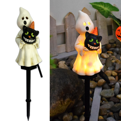 Solar Halloween Lights – LED Garden Lights with Pumpkin and Witch Motifs for Outdoor Decoration