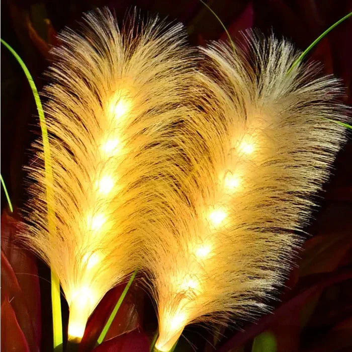 Solar-Powered Rattan Garden Lamp - Outdoor Decorative Lighting In Grass Design