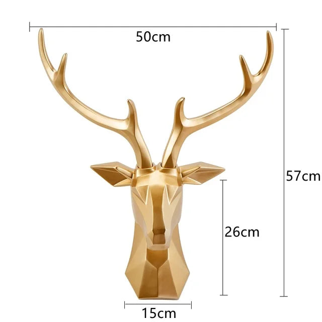 3D Gold Deer Head Wall Art for a Luxe Ambiance