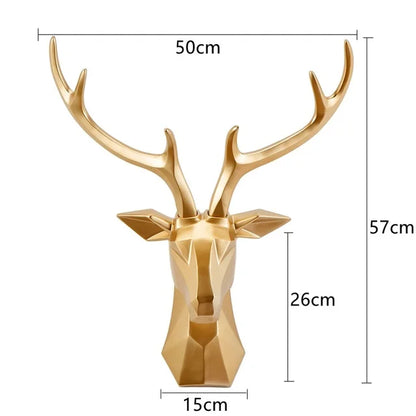 3D Gold Deer Head Wall Art for a Luxe Ambiance