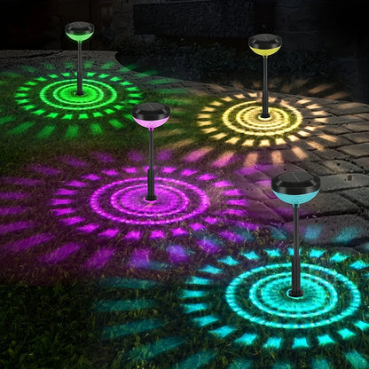 Solar LED Garden Lamp with Color-Changing Light – Outdoor Lighting with Floral Pattern