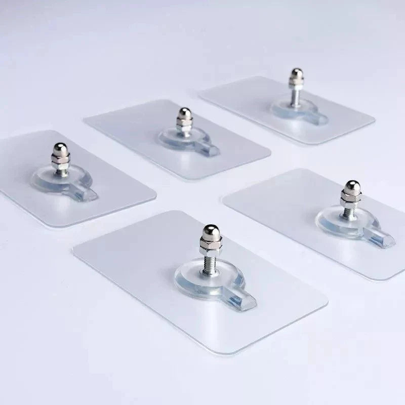 Strong Adhesive Wall Hooks – Reusable Transparent Hook Set
