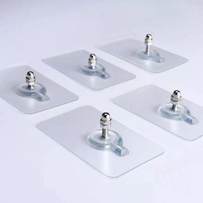 Strong Adhesive Wall Hooks – Reusable Transparent Hook Set