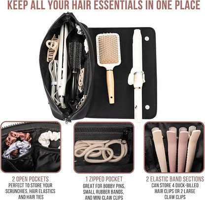 Travel-Friendly 2-in-1 Hair Tool Storage Bag & Heat-Resistant Mat