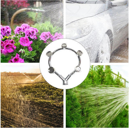 High-Pressure Stainless Steel Multi-Nozzle Sprayer - Efficient Garden Irrigation Attachment