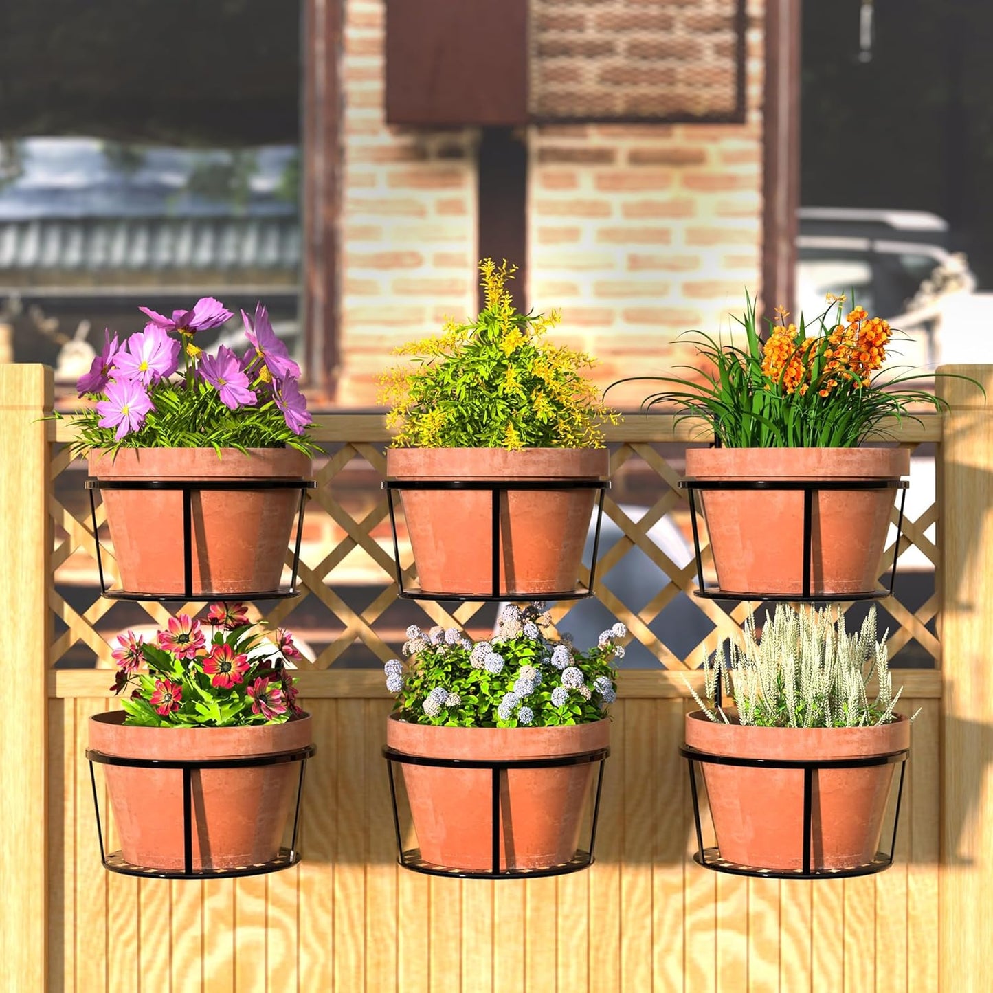 Hanging Metal Planter Basket – Garden & Terrace Pot with Hook for Outdoor Display