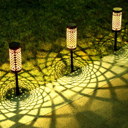 Waterproof Solar Led Garden Light with Projection Pattern - Robust Outdoor Lighting Made of Metal