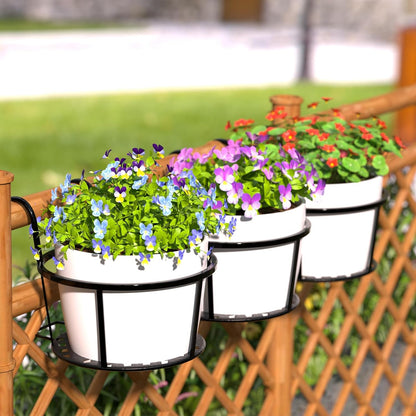 Hanging Metal Planter Basket – Garden & Terrace Pot with Hook for Outdoor Display