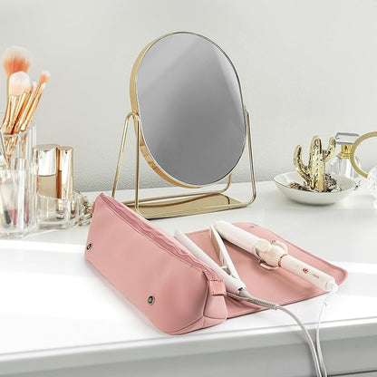 Travel-Friendly 2-in-1 Hair Tool Storage Bag & Heat-Resistant Mat
