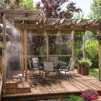 Garden Spray Irrigation System - Hose with Adjustable Nozzles for Cooling and Refreshing