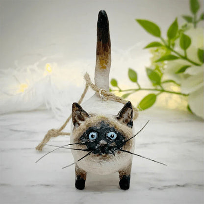 Handcrafted Whimsical Cat Ornament