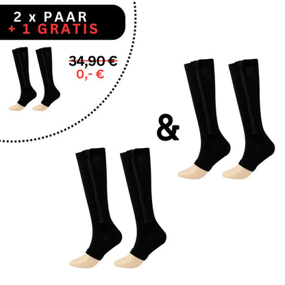 Easy-Zip Compression Socks For All-Day Comfort