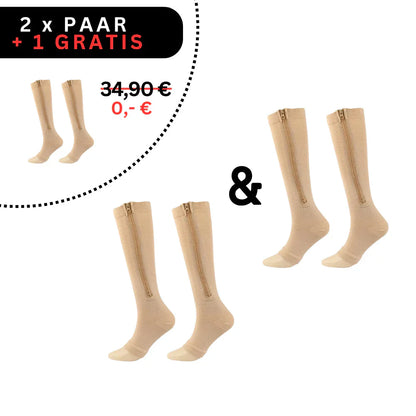 Easy-Zip Compression Socks For All-Day Comfort