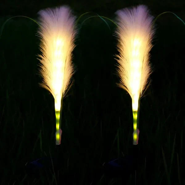 Solar-Powered Rattan Garden Lamp - Outdoor Decorative Lighting In Grass Design