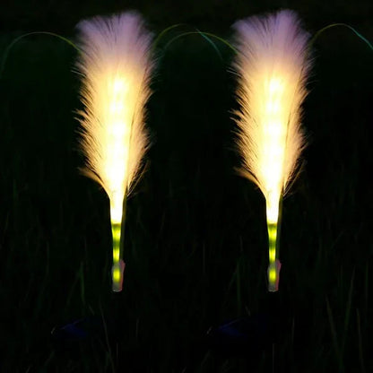 Solar-Powered Rattan Garden Lamp - Outdoor Decorative Lighting In Grass Design