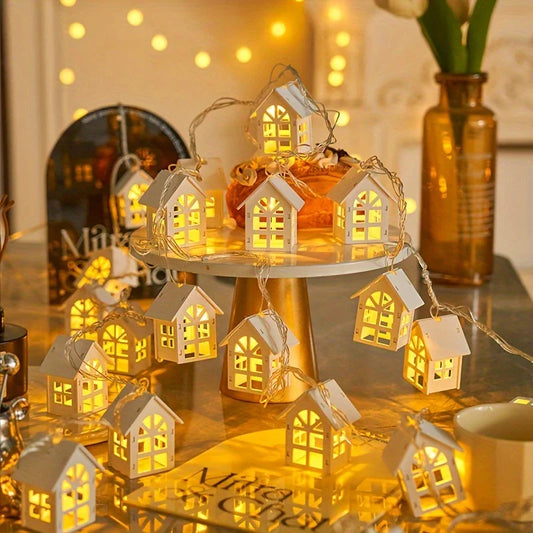 LED String Lights with Tiny House Decorations – Indoor Holiday Fairy Lighting