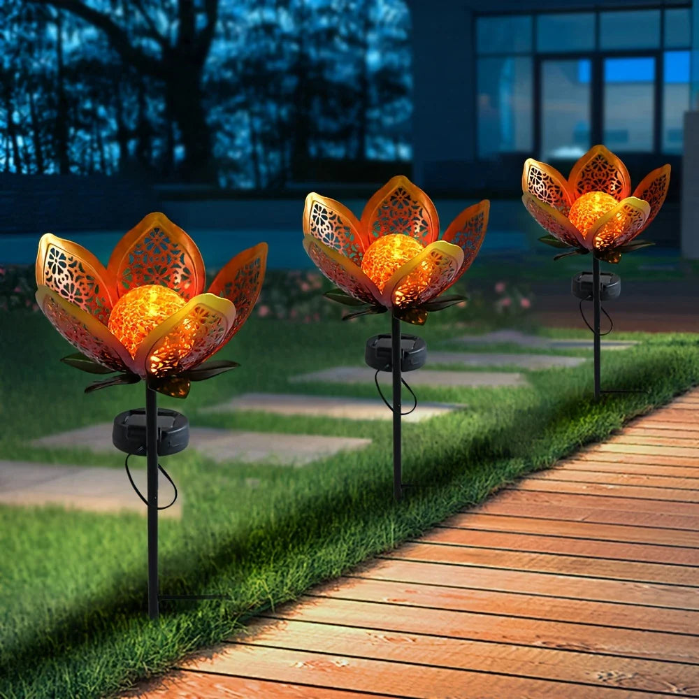 Solar LED Lotus Flower Garden Light – Decorative Outdoor Lighting for Yard and Patio