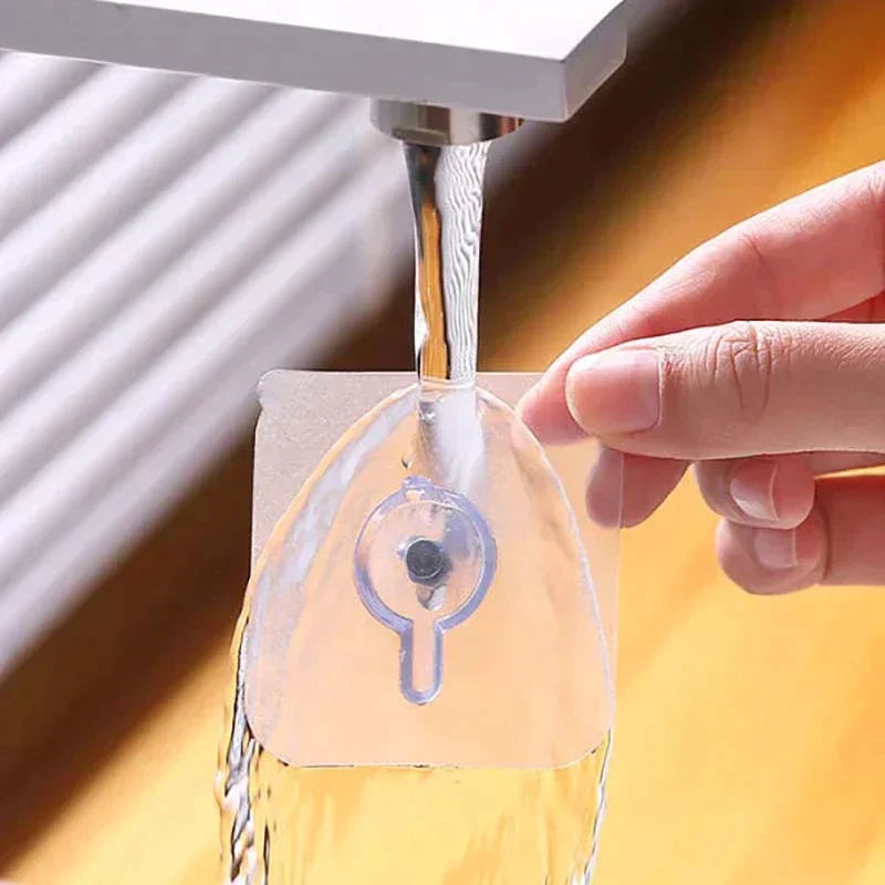 Strong Adhesive Wall Hooks – Reusable Transparent Hook Set