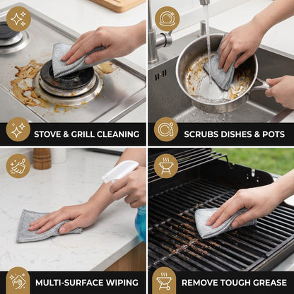 Multi-Purpose Reusable Cleaning Cloths – For Dishes, Kitchen, Stove & Grill (20 Pieces)
