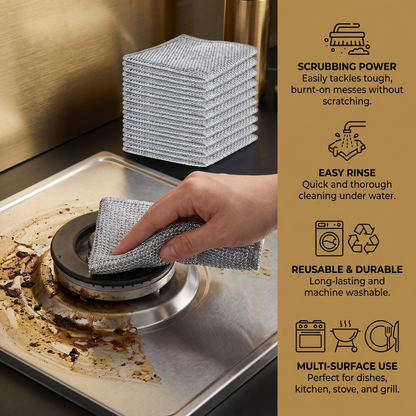 Multi-Purpose Reusable Cleaning Cloths – For Dishes, Kitchen, Stove & Grill (20 Pieces)