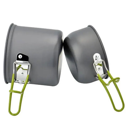 Compact Camping Cookware Set with Stainless Steel Cutlery and Convenient Carrying Bag