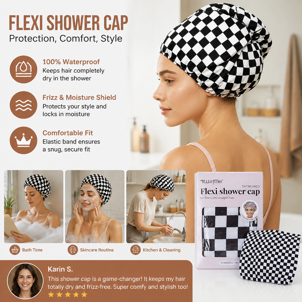 Practical Shower Cap – Waterproof Hair Care Cap to Protect Against Frizz & Moisture