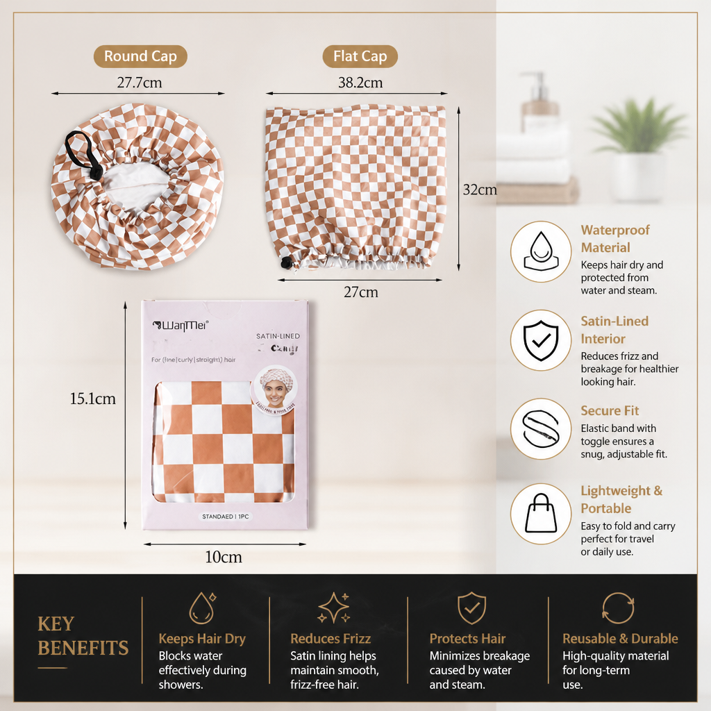 Practical Shower Cap – Waterproof Hair Care Cap to Protect Against Frizz & Moisture