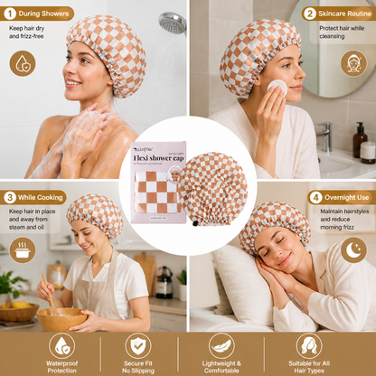 Practical Shower Cap – Waterproof Hair Care Cap to Protect Against Frizz & Moisture