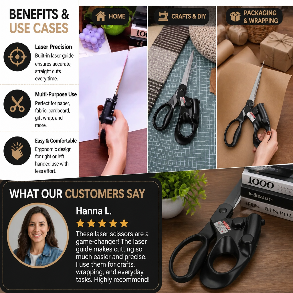 Laser Scissors with Infrared Guide – Precision Multi-Purpose Scissors for Versatile Use