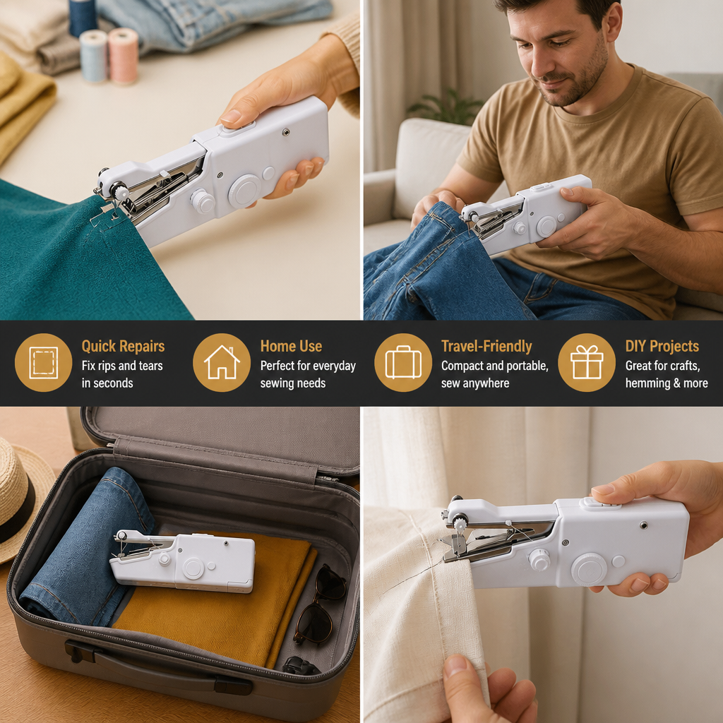 Portable Mini Sewing Machine for Quick Repairs and Home Use