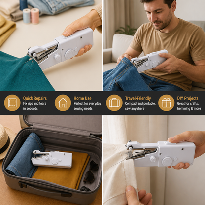 Portable Mini Sewing Machine for Quick Repairs and Home Use