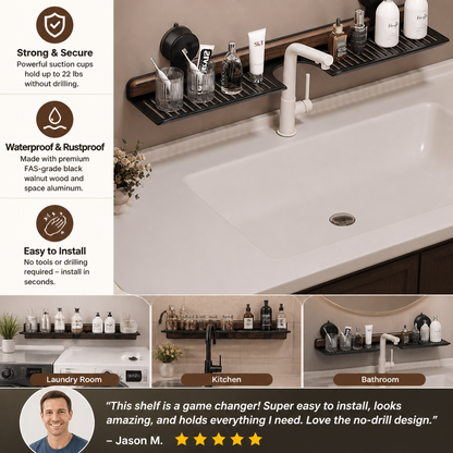 Modern Sink Shelf with Suction Cup – Drill-Free Storage Rack for a Beautiful Home