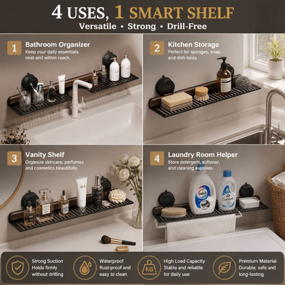 Modern Sink Shelf with Suction Cup – Drill-Free Storage Rack for a Beautiful Home