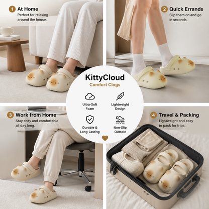 KittyCloud Comfort Clogs – Ultra-Soft Cat Slippers