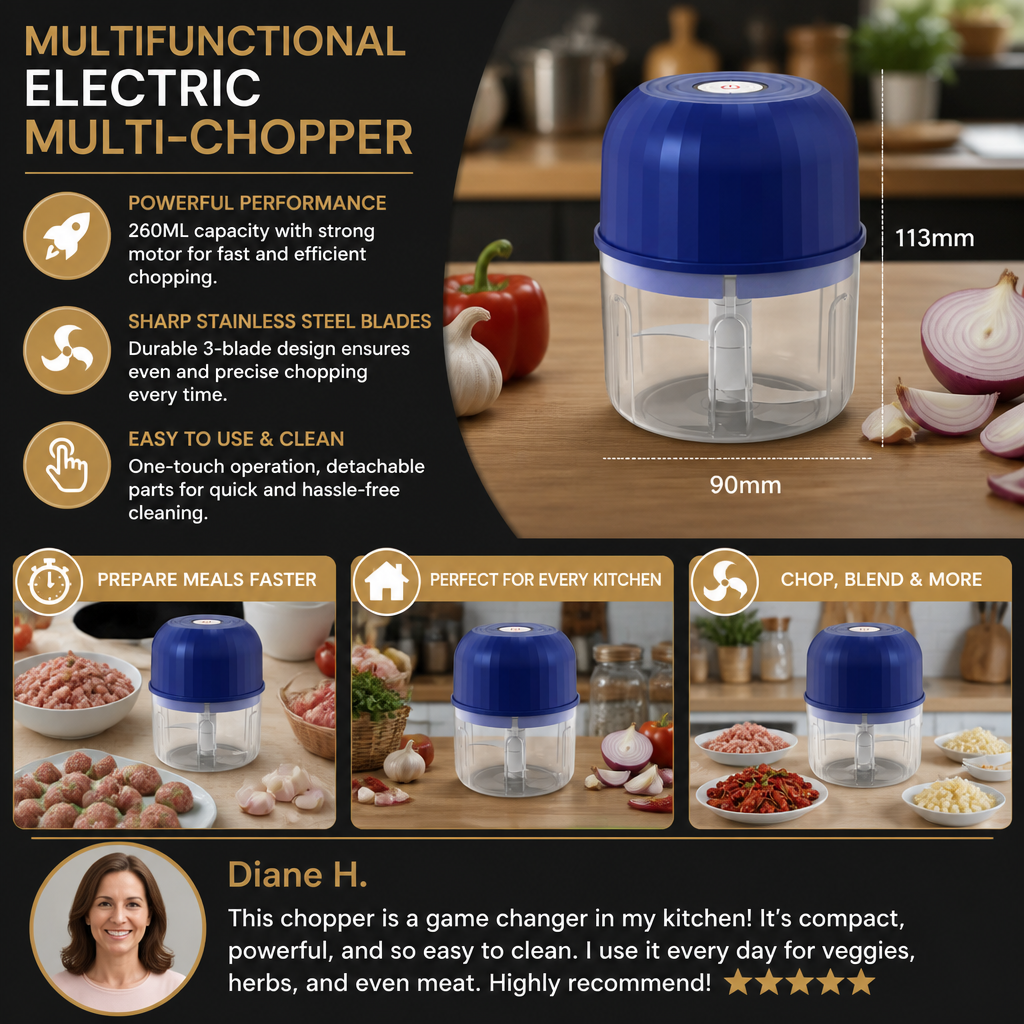 Multifunctional electric multi-chopper