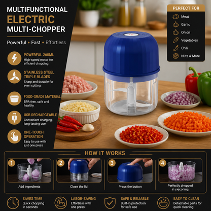 Multifunctional electric multi-chopper