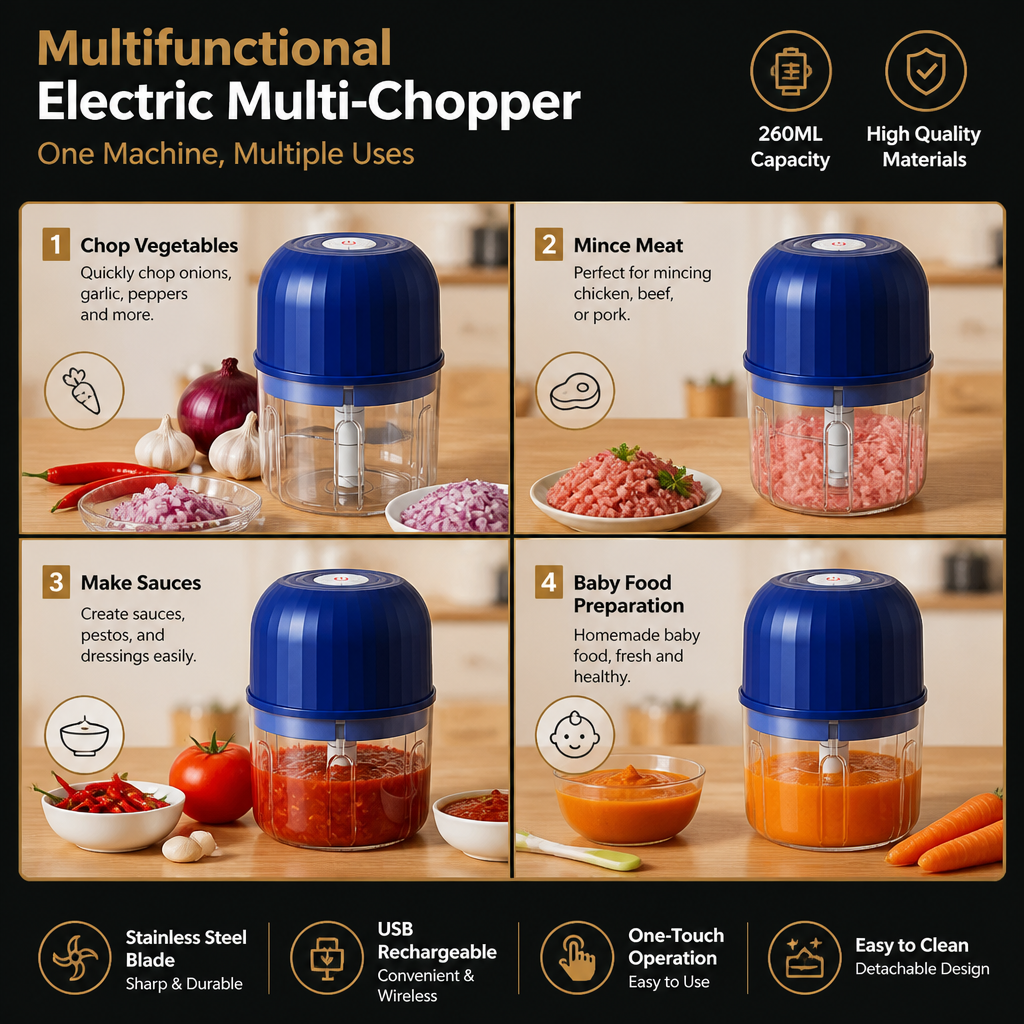 Multifunctional electric multi-chopper