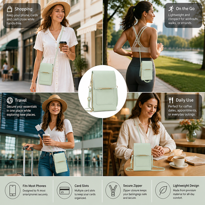 Touchscreen Crossbody Phone Bag – Compact Wallet for Phone, Keys & Essentials