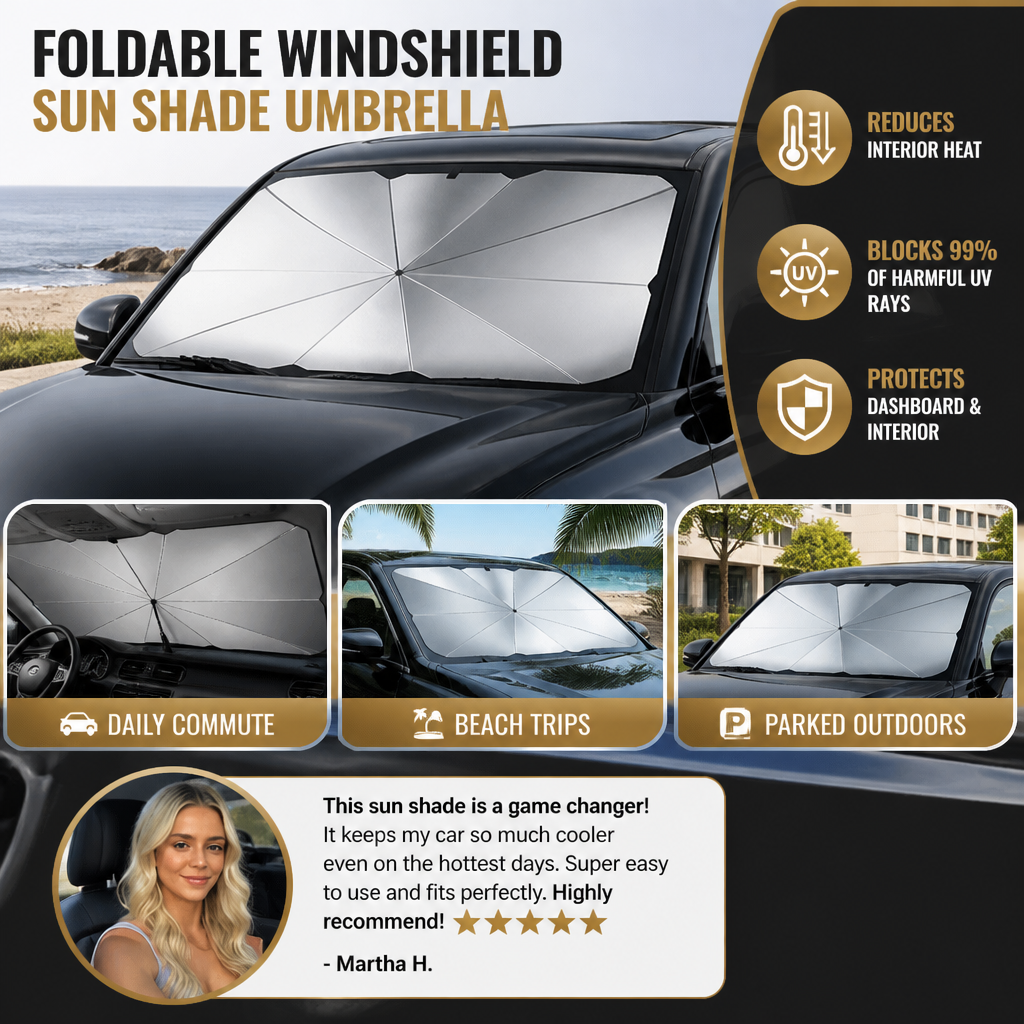 Foldable Windshield Sun Shade Umbrella
