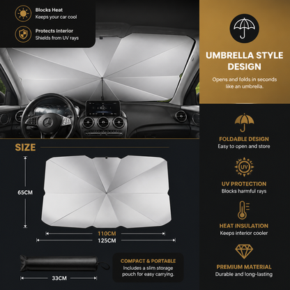 Foldable Windshield Sun Shade Umbrella