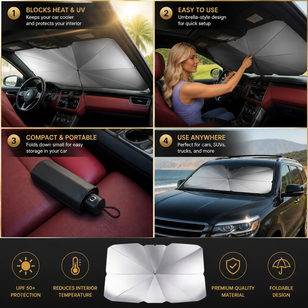 Foldable Windshield Sun Shade Umbrella