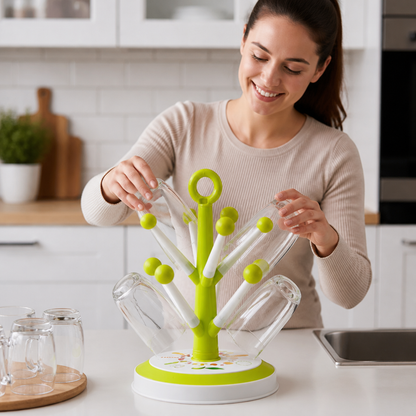 Multi Purpose Cup Drying Rack with Creative Tree Design for Kitchen Storage