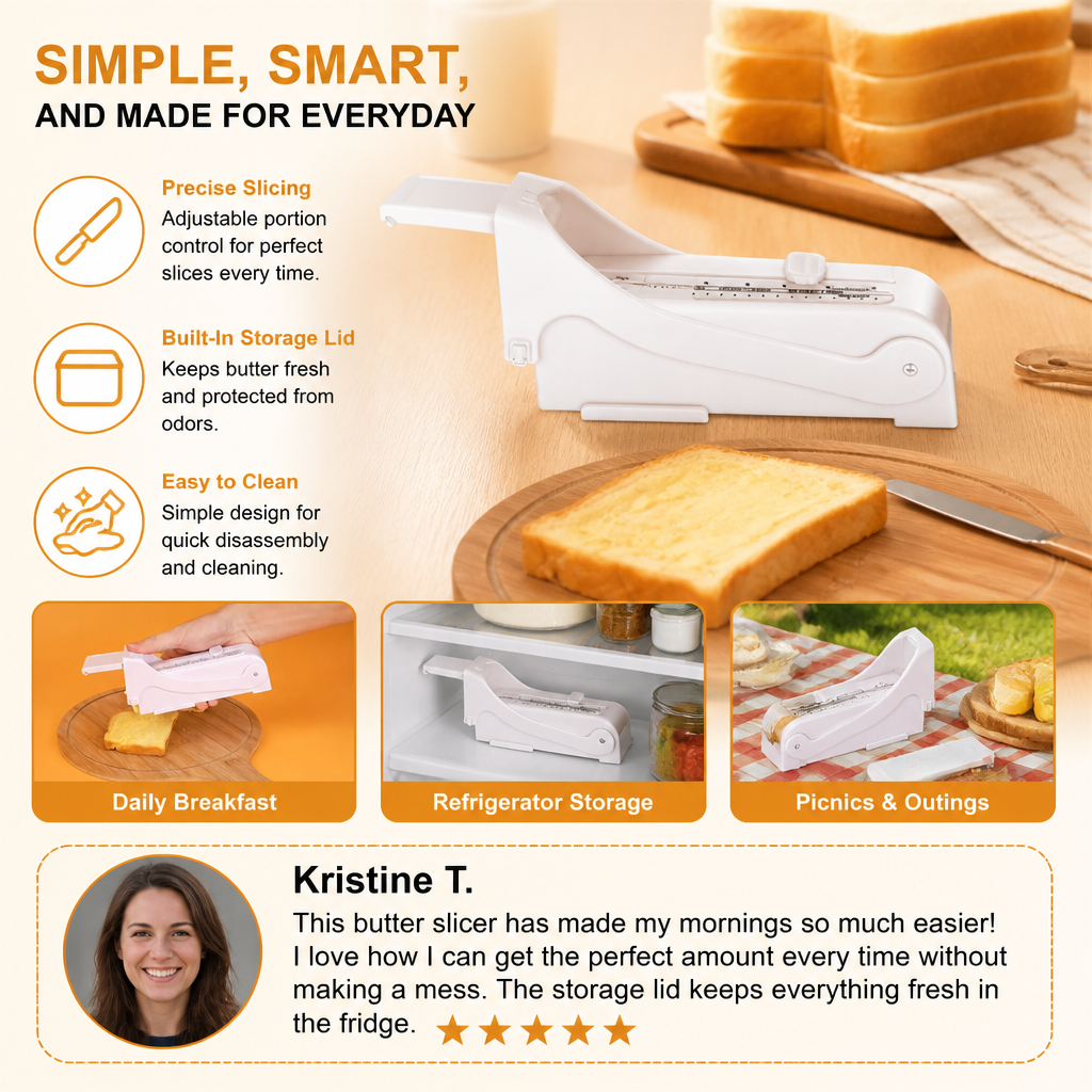 Butter Slicer with Storage Lid for Easy Cutting and Fresh Keeping
