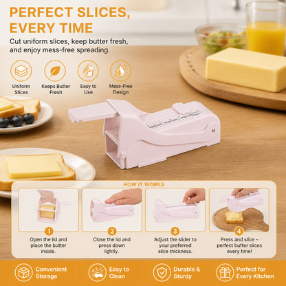Butter Slicer with Storage Lid for Easy Cutting and Fresh Keeping