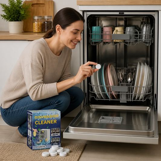 Dishwasher Cleaning Tablets for Deep Cleaning & Grease Removal - Made with gentle Ingredients