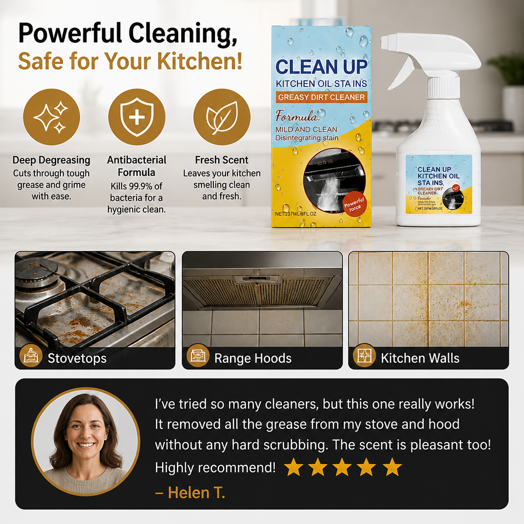 Kitchen Degreaser Spray – Antibacterial Grease Remover with Fresh Scent