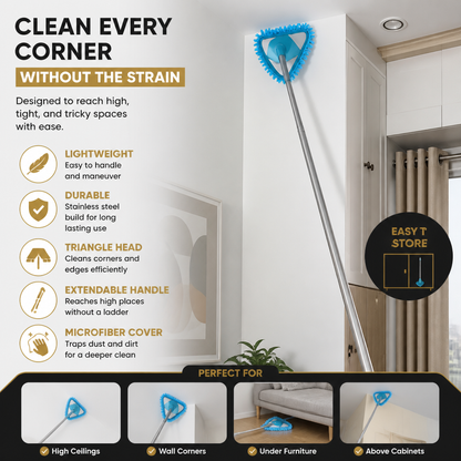 Triangle Extendable Wall Cleaning Mop for Hard to Reach Areas