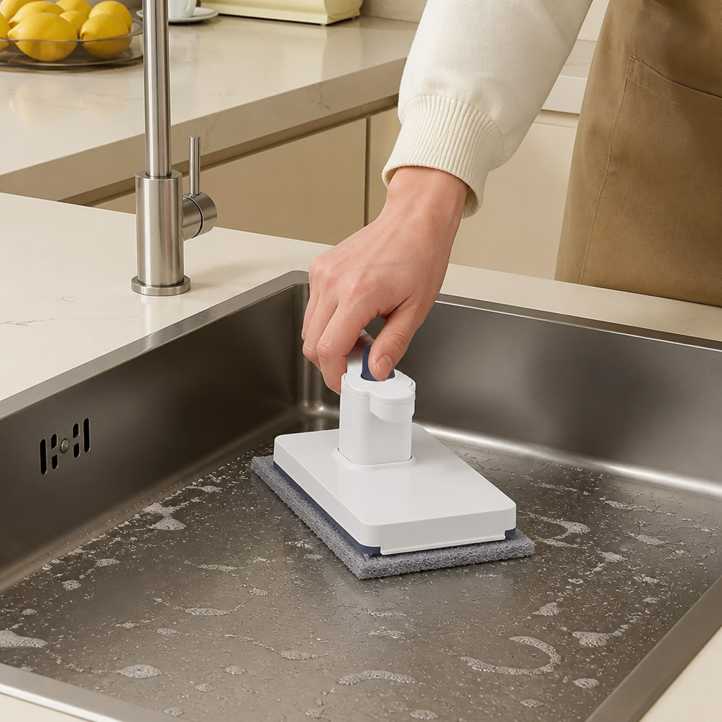 Portable Flat Mop with Reusable Cleaning Cloth for Quick Surface Cleaning
